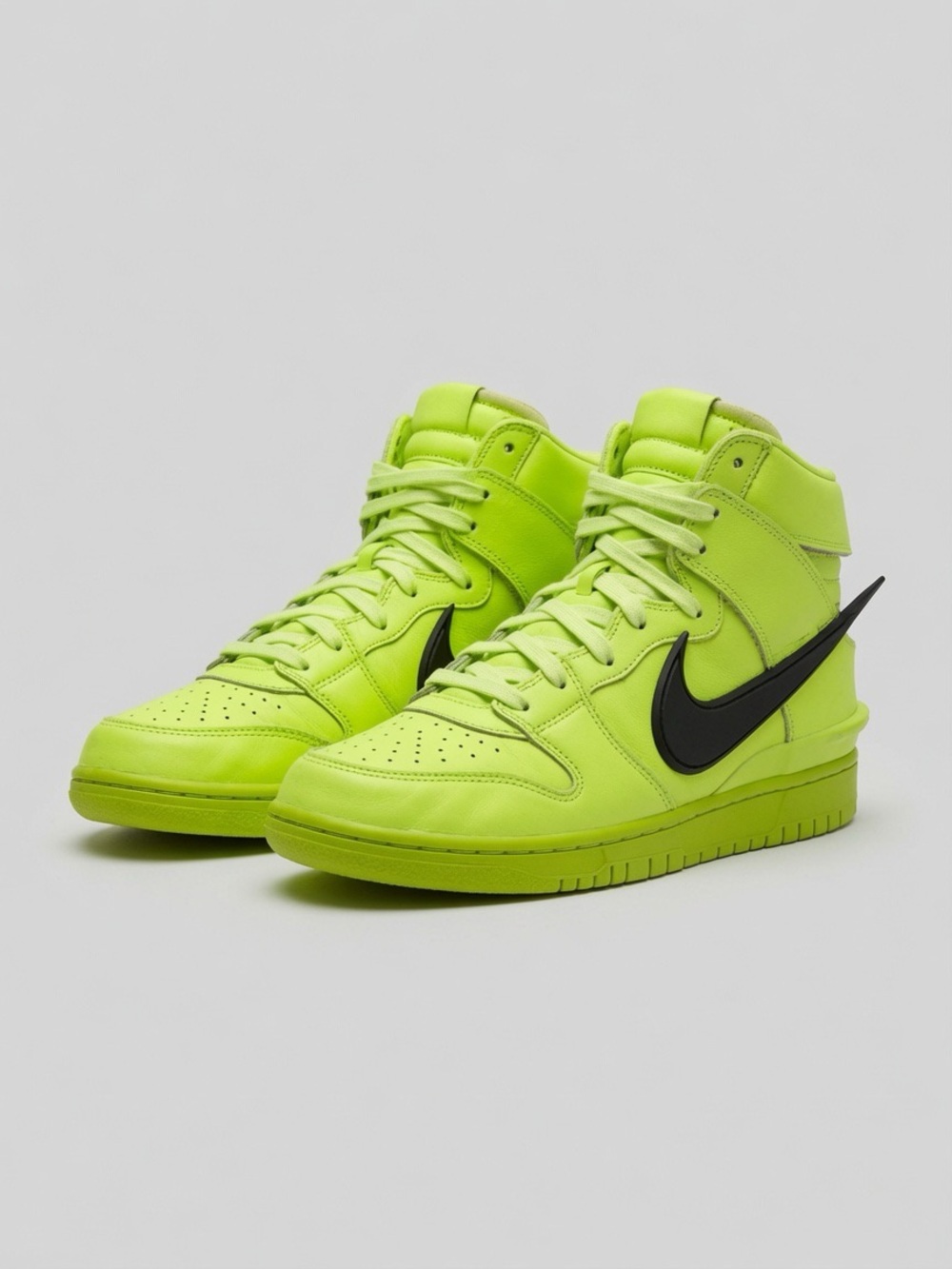 Nike Men’s High-Top Sneakers in Neon Lime with Black Swoosh